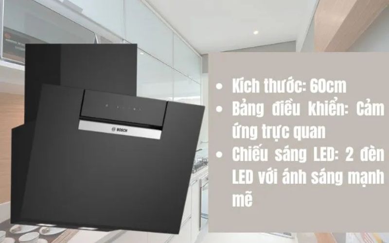 Chiếc máy hút mùi Bosch hiện đại cho gian bếp sang trọng, có tính thẩm mỹ cao Chiếc máy hút mùi Bosch hiện đại cho gian bếp sang trọng, có tính thẩm mỹ cao