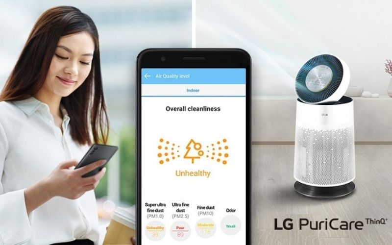 Ứng dụng LG ThinQ™ kiểm soát máy lọc không khí LG tiện lợi Ứng dụng LG ThinQ™ kiểm soát máy lọc không khí LG tiện lợi