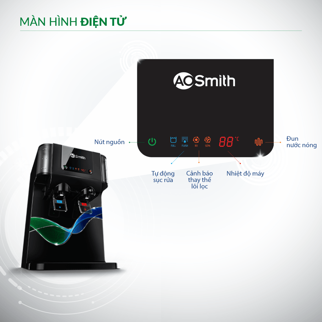 Chiếc máy lọc nước A. O. Smith tiện lợi hài hòa với mọi không gian Chiếc máy lọc nước A. O. Smith tiện lợi hài hòa với mọi không gian