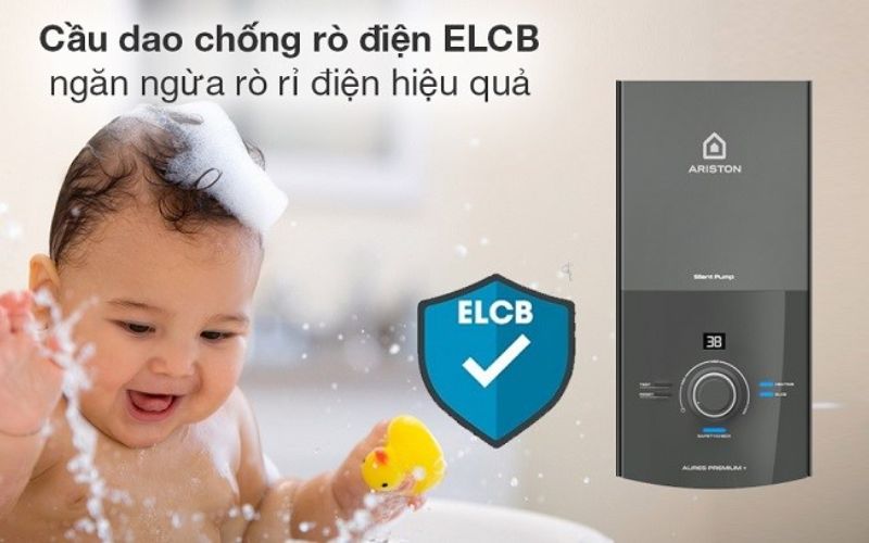 Với hệ thống an toàn ELCB, máy nước nóng Ariston giảm thiểu tối đa nguy cơ tai nạn liên quan đến điện Với hệ thống an toàn ELCB, máy nước nóng Ariston giảm thiểu tối đa nguy cơ tai nạn liên quan đến điện