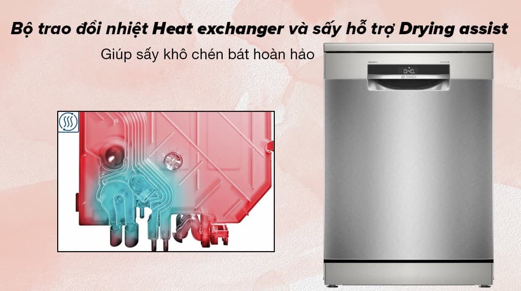Công nghệ Heat Exchanger giúp chén bát khô ráo, sạch sẽ hoàn hảo