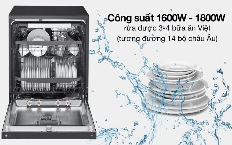  Công suất lớn, 10 chương trình rửa làm sạch chén đĩa cho 3 - 4 bữa ăn Việt