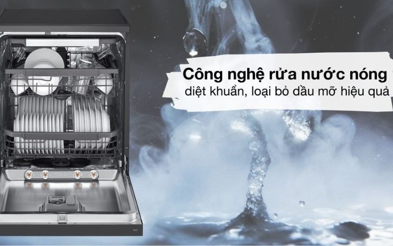 Công nghệ rửa nước nóng Truesteam diệt khuẩn, làm sạch mọi vết bẩn dầu mỡ Công nghệ rửa nước nóng Truesteam diệt khuẩn, làm sạch mọi vết bẩn dầu mỡ