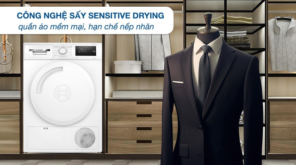  Công nghệ Sensitive Drying cho quần áo sấy khô nhẹ nhàng, mềm mại hơn