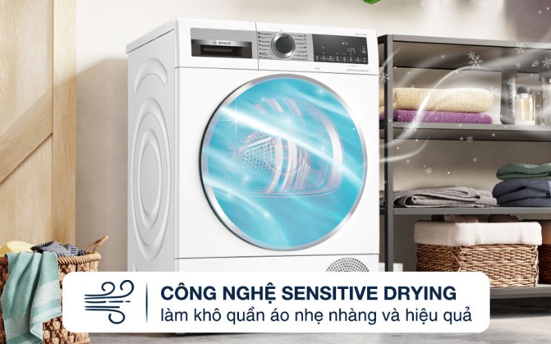  Công nghệ Sensitive Drying bảo vệ quần áo sờn rách