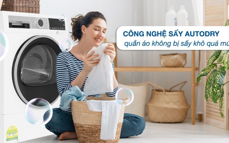  Công nghệ AutoDry tự động nhận biết khi quần áo đ�� khô