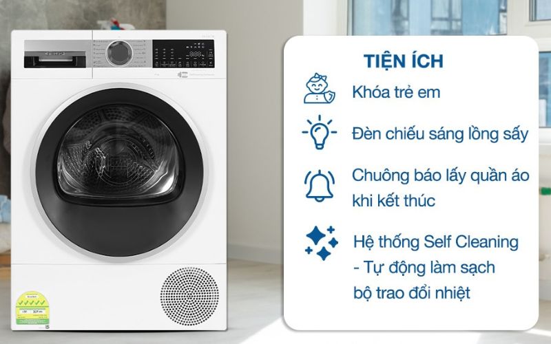 Các tiện ích nổi bật tăng cường trải nghiệm giặt sấy Các tiện ích nổi bật tăng cường trải nghiệm giặt sấy