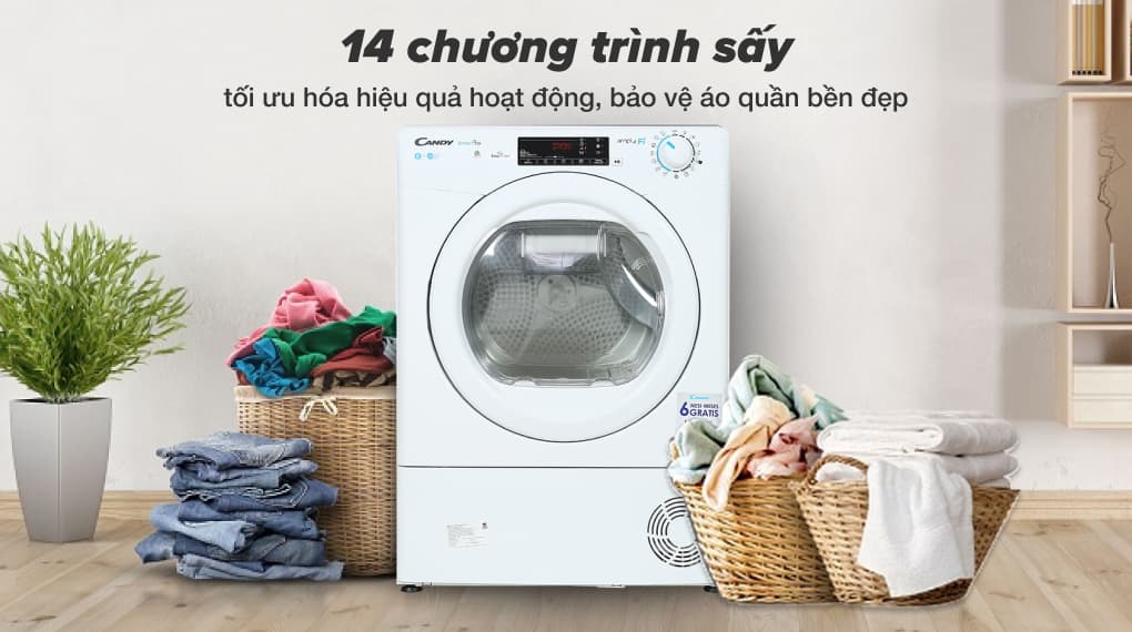 Máy sấy quần áo Candy 8 Kg C8TE-S May_say_quan_ao_Candy_8_Kg_C8TE-S
