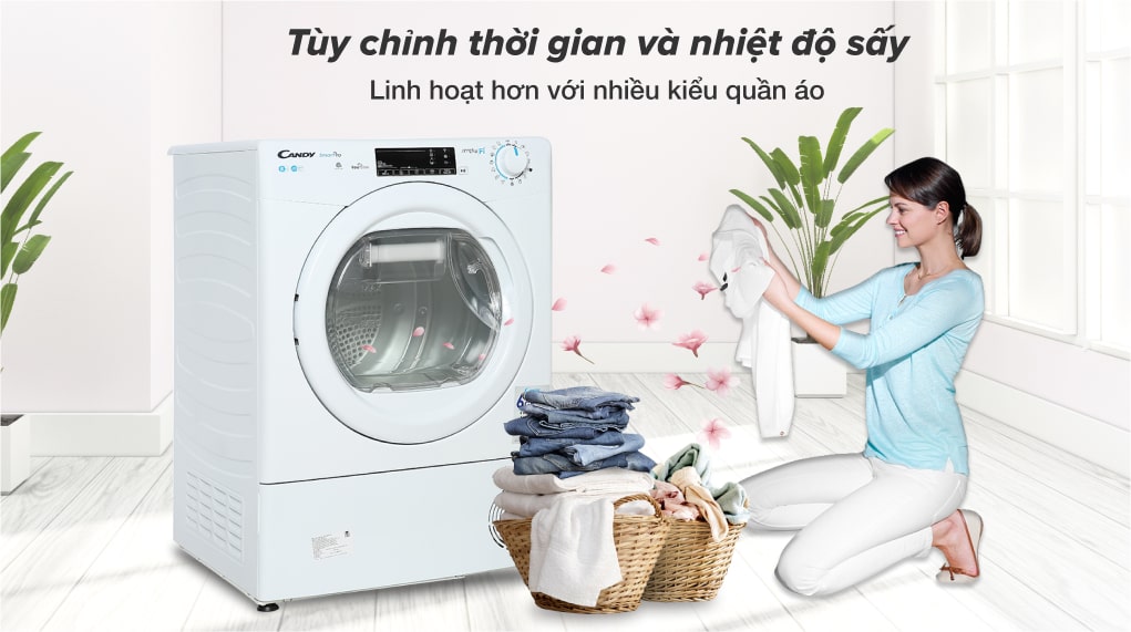 Máy sấy quần áo Candy 8 Kg C8TE-S Máy sấy quần áo Candy 8 Kg C8TE-S