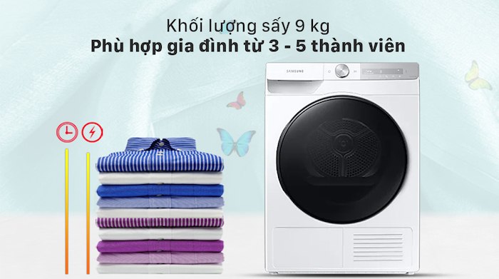 Máy sấy Samsung AI Heatpump 9 KG DV90T7240BH/SV Máy sấy Samsung AI Heatpump 9 KG DV90T7240BH/SV