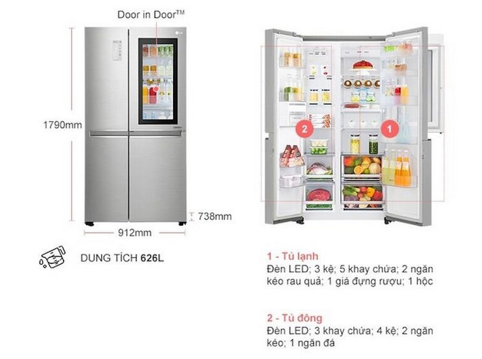 Mua tủ lạnh LG chọn dung tích thích hợp
