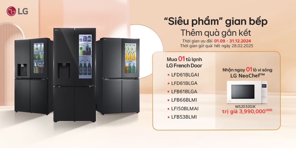 Mua tủ lạnh LG trúng quà lớn Mua tủ lạnh LG trúng quà lớn