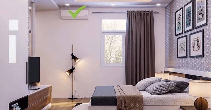 Nên lắp đặt máy lạnh bên hông cửa sổ thay vì đối diện cửa ra vào