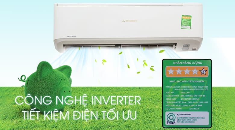 Điều hòa Mitsubishi Heavy SRK10YYP-W5 Inverter 1.0 HP 