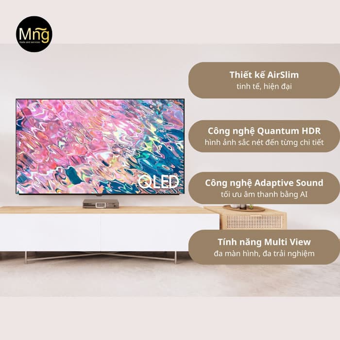 Smart tivi Samsung QA75Q60B sở hữu thiết kế AirSlim tinh tế