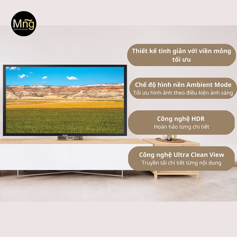 Smart Tivi Samsung UA32T4300 có kích thước màn hình 32 inch nhỏ gọn
