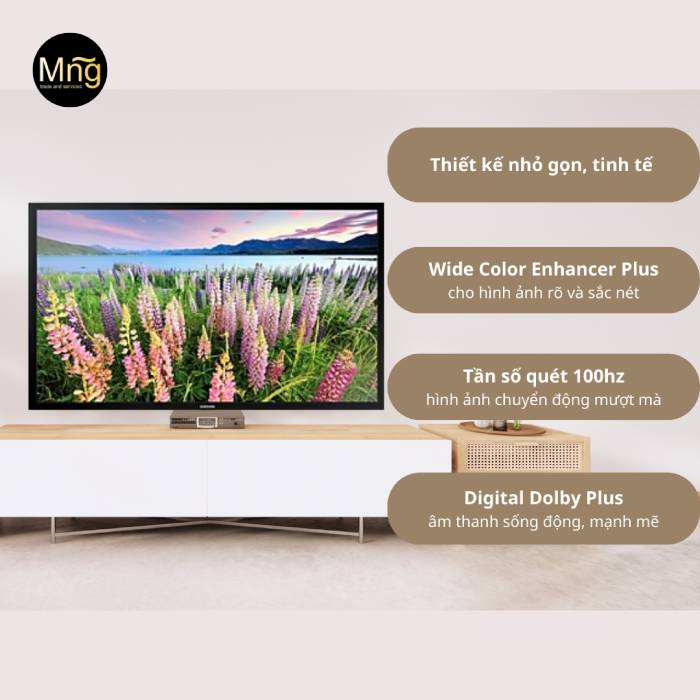 Smart tivi Samsung 40 inch UA40J5000 có thiết kế tinh tế, nhỏ gọn, dễ dàng lắp đặt
