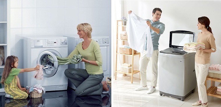 Nên mua máy giặt cửa ngang hay đứng? Loại máy giặt nào là phù hợp?