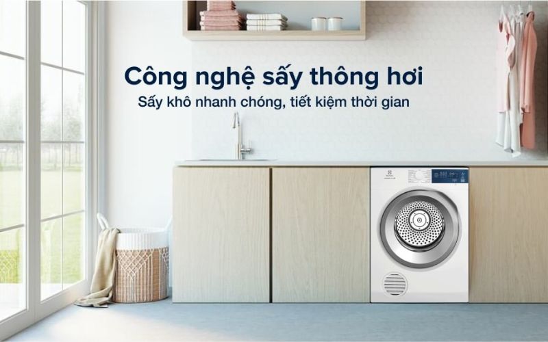 Máy sấy thông hơi có khả năng sấy khô nhanh với chi phí thấp