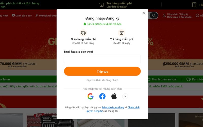 Bước 3: Nhập email hoặc số điện thoại của bạn vào ô trống “Email hoặc số điện thoại” Bước 3: Nhập email hoặc số điện thoại của bạn vào ô trống “Email hoặc số điện thoại”