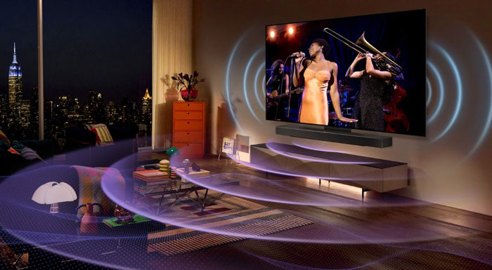 Tivi 83C3PSA được trang bị hệ thống âm thanh mạnh mẽ