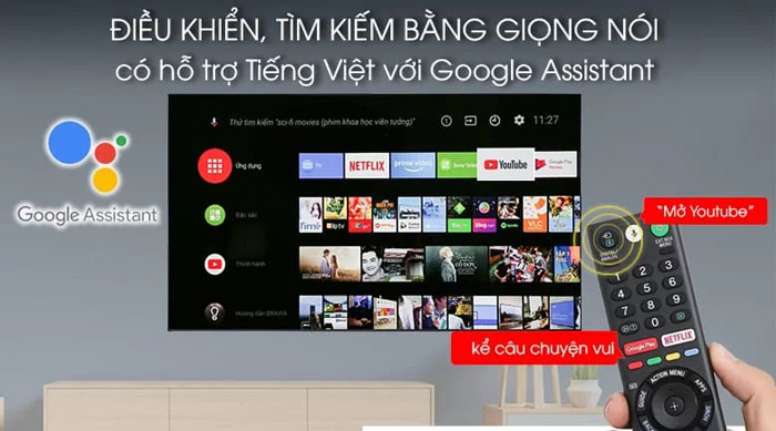 Tivi KD - 43X80K có tính năng tìm kiếm bằng giọng nói