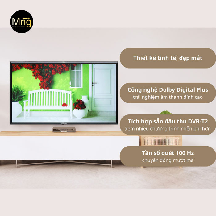 Tivi LED Samsung 32 inch UA32J4100 sở hữu thiết độ mỏng tối ưu