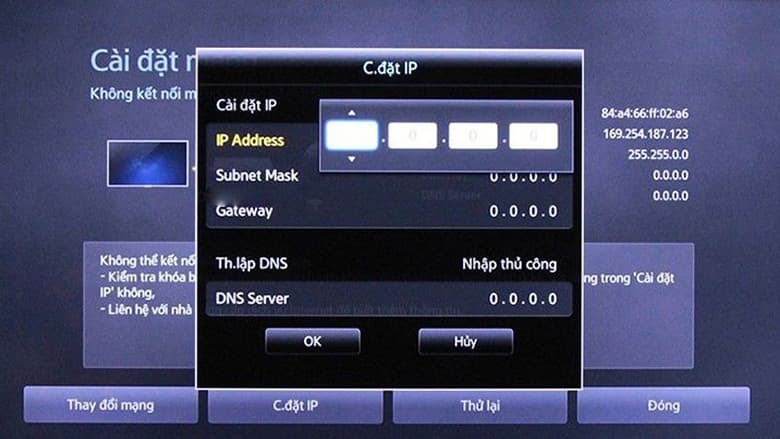 tivi samsung không tìm thấy wifi 4