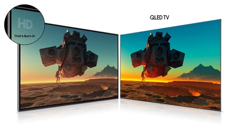 Tivi Samsung QLED không có hiện tượng lưu ảnh. Tivi Samsung QLED bền màu theo thời gian