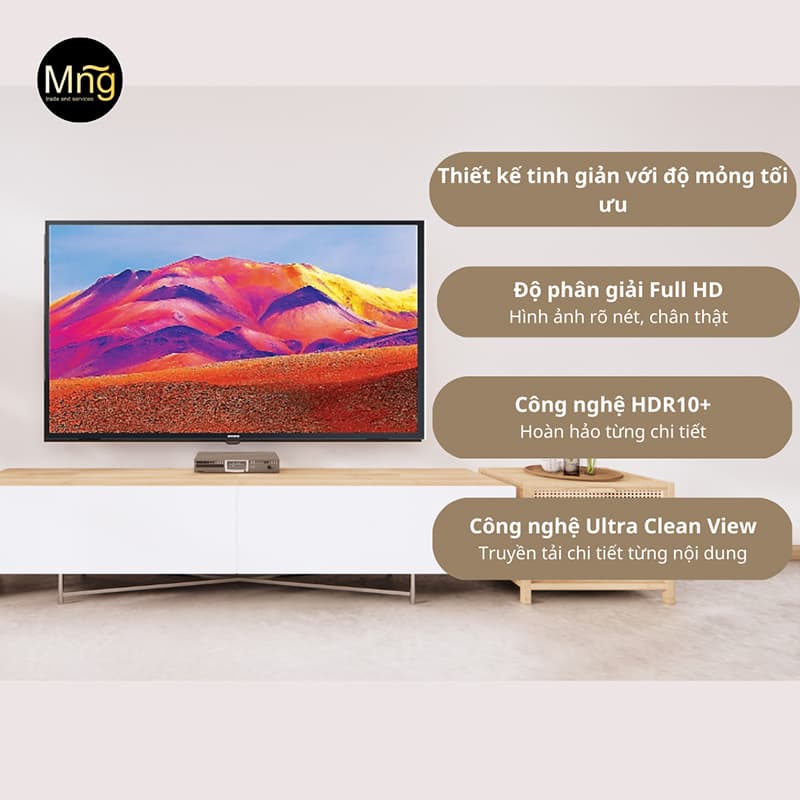 Tivi Samsung Smart 43 inch UA43T6000 tối ưu độ mỏng Tivi Samsung Smart 43 inch UA43T6000 có thiết kế tinh giản