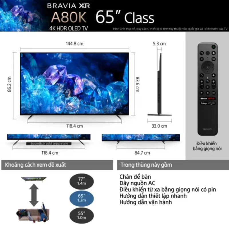 Tivi Sony 65 inch dễ dàng treo tường - Tivi Sony 65 inch mang đến trải nghiệm xem tuyệt vời