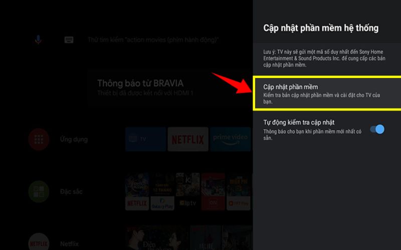 Cập nhật phần mềm thường xuyên giúp tivi Sony duy trì kết nối Bluetooth ổn định Cập nhật phần mềm thường xuyên giúp tivi Sony duy trì kết nối Bluetooth ổn định