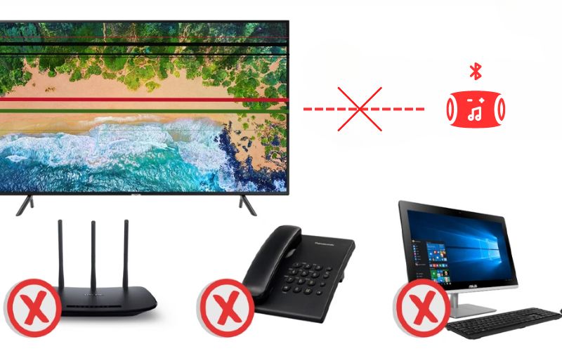 Nhiều thiết bị điện tử hoạt động trên cùng tần số có thể gây nhiễu sóng Bluetooth