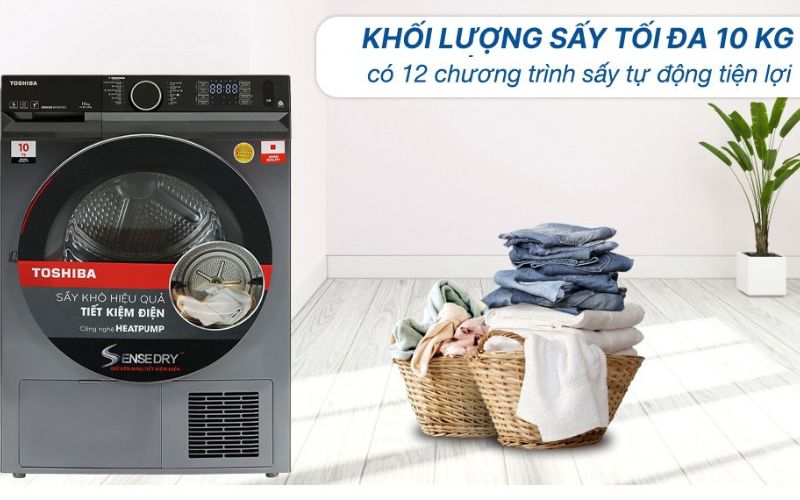 Máy sấy Toshiba TD-BK110GHV(MK) tích hợp nhiều công nghệ sấy tiên tiến Máy sấy Toshiba TD-BK110GHV(MK) tích hợp nhiều công nghệ sấy tiên tiến