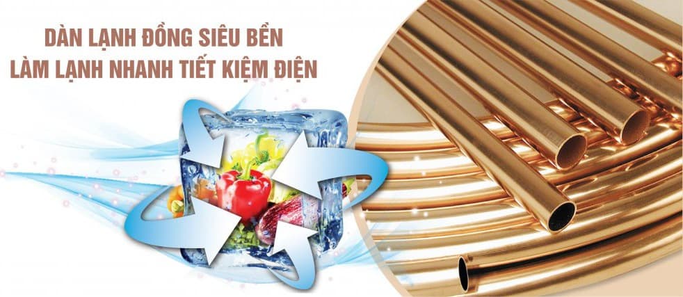  Dàn lạnh đồng có hiệu suất dẫn khí cao, làm lạnh nhanh chóng
