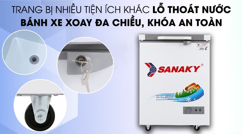 Tủ đông Sanaky 100 Lít 1 ngăn 1 cánh VH-1599HYK Tủ đông Sanaky 100 Lít 1 ngăn 1 cánh VH-1599HYK