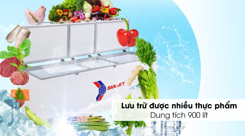  Dung tích 900 lít, 3 chế độ tiện lợi đáp ứng tốt mọi nhu cầu sử dụng