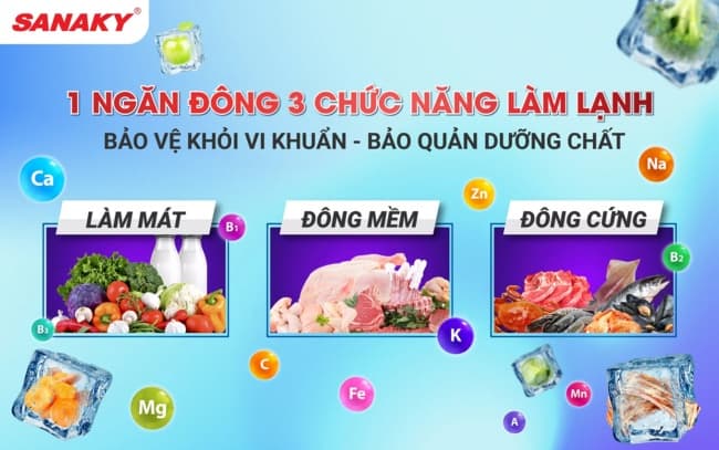 Dung tích 530 lít, 1 ngăn đông, 3 chế độ đáp ứng mọi nhu cầu bảo quản Dung tích 530 lít, 1 ngăn đông, 3 chế độ đáp ứng mọi nhu cầu bảo quản