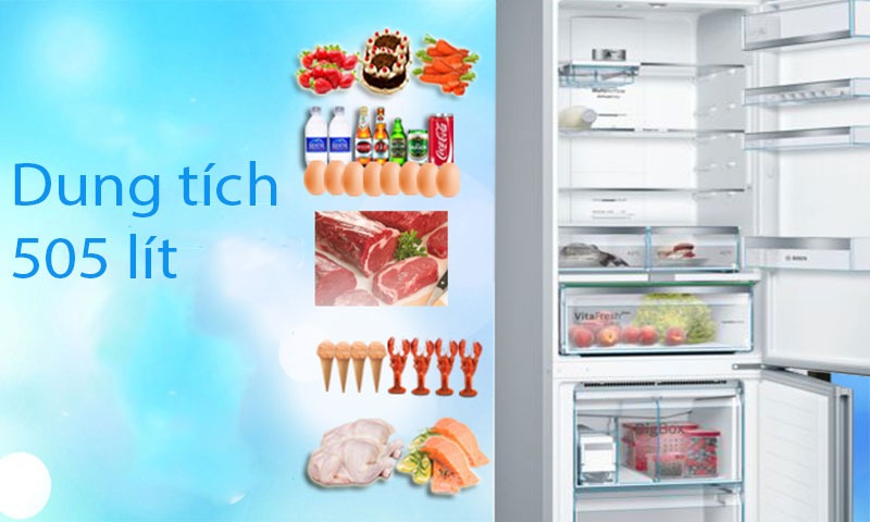 Tủ Lạnh Bosch KGN56HI3P Ngăn Đá Dưới 505 lít Tủ Lạnh Bosch KGN56HI3P Ngăn Đá Dưới 505 lít