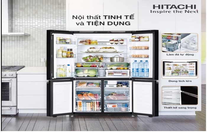 Tủ lạnh Hitachi 4 cửa Inverter 569L R-WB640VGV0X(MGW) Tủ lạnh Hitachi 4 cửa Inverter 569L R-WB640VGV0X(MGW)