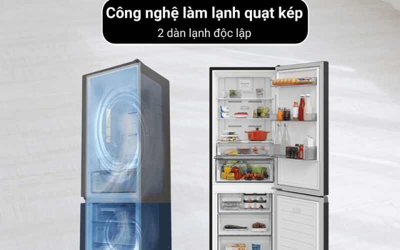 Công nghệ làm lạnh kép mang đến hiệu quả làm lạnh vượt trội, giảm thiểu lẫn lộn mùi Công nghệ làm lạnh kép mang đến hiệu quả làm lạnh vượt trội, giảm thiểu lẫn lộn mùi