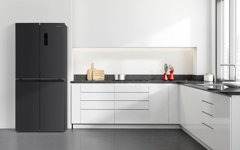 Chiếc tủ lạnh Multi Door nhà Hitachi hiện đại, dung tích 466 lít nổi bật gian bếp  Chiếc tủ lạnh Multi Door nhà Hitachi hiện đại, dung tích 466 lít nổi bật gian bếp