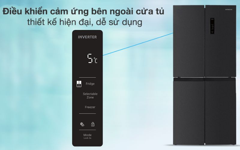 Điều khiển cảm ứng, đèn LED chiếu sáng sử dụng tủ lạnh Hitachi đơn giản, tiện lợi  Điều khiển cảm ứng, đèn LED chiếu sáng sử dụng tủ lạnh Hitachi đơn giản, tiện lợi