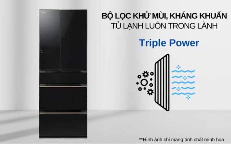 Bộ lọc Triple Power đảm bảo thực phẩm sạch khuẩn, không ám mùi