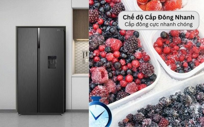 Chức năng cấp đông nhanh đảm bảo độ tươi ngon, hạn chế hư hỏng Chức năng cấp đông nhanh đảm bảo độ tươi ngon, hạn chế hư hỏng