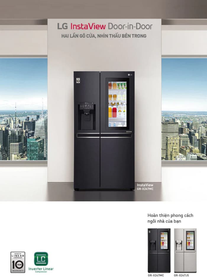Tủ lạnh LG tích hợp InstaView (Ảnh minh họa)