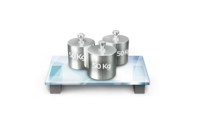  Khay kính chịu lực có khả năng chịu được sức nặng tốt lên đến 150Kg
