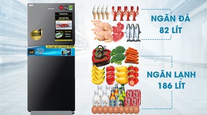 Tủ lạnh Panasonic 2 cánh Inverter 268 Lít NR-TV301VGMV