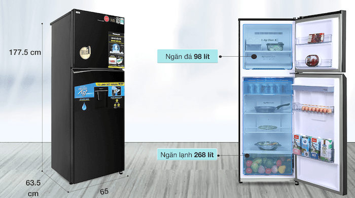 Tủ lạnh Panasonic 2 cánh Inverter 366 Lít NR-TL381VGMV 