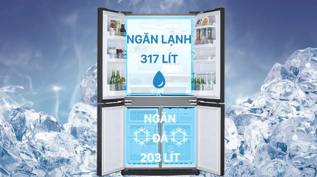 Tủ lạnh Sharp Inverter 525L 4 cửa SJ-FXP600VG-BK Tủ lạnh Sharp Inverter 525L 4 cửa SJ-FXP600VG-BK